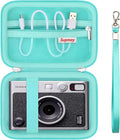 Carrying Case Compatible with Fujifilm Instax Mini EVO Instant Camera, INSTAX MINI EVO Camera Storage Holder Travel Bag with Mesh Pocket for Photos, USB Cables, Film, Green by Supmay