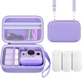 Boobowl Kids Instant Print Camera Case for Dylanto, for Gofunly Cameras | 3 Included Paper Rolls, Adjustable Divider, Mesh Pocket and Shoulder Strap for Kid Travel, Photo Storage, Box Only - Purple by BOOBOWL