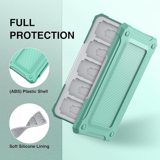 HEIYING SD Card Holder with 40 Precise Slots for SDXC SDHC Micro SD Cards | Portable SD Card Case, Hard ABS Shell with Soft Silicone Lining, Precise Card Slots,Magnetic Closure for Neat Storage - Image 5