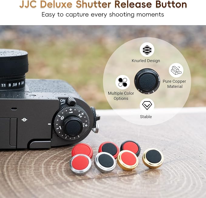 JJC Camera Soft Shutter Release Button for Fuji Fujifilm Leica Nikon Sony | Silver Shutter Button for Fujifilm X100VI X-T50 X-T30 III II X-T5 X-E5 X-M5 X Half Leica Q3 M10 M9 Nikon Zf Df F3 Sony RX10IV - Image 2