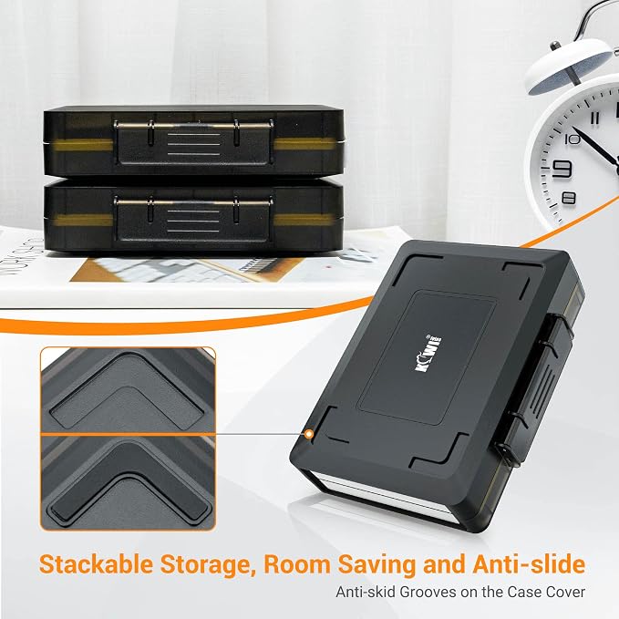 JJC Hard Flash Drive SD Card Case Holder for 16 USB Type A/C & 30 SD Cards | Water-Resistant & Shockproof Thumb Drive Storage Case, PC Shell with Snap Closure, Double-sided Flap & Elastic Slots Design - Image 5