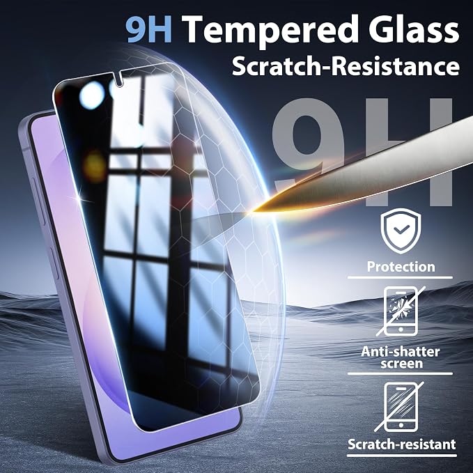 2+2 Pack for Samsung S26 Privacy Screen Protector | Ultrasonic Fingerprint Unlocking, Easy installation, Anti Spy, 9H Hardness Glass, Camera Lens Protector - Image 5