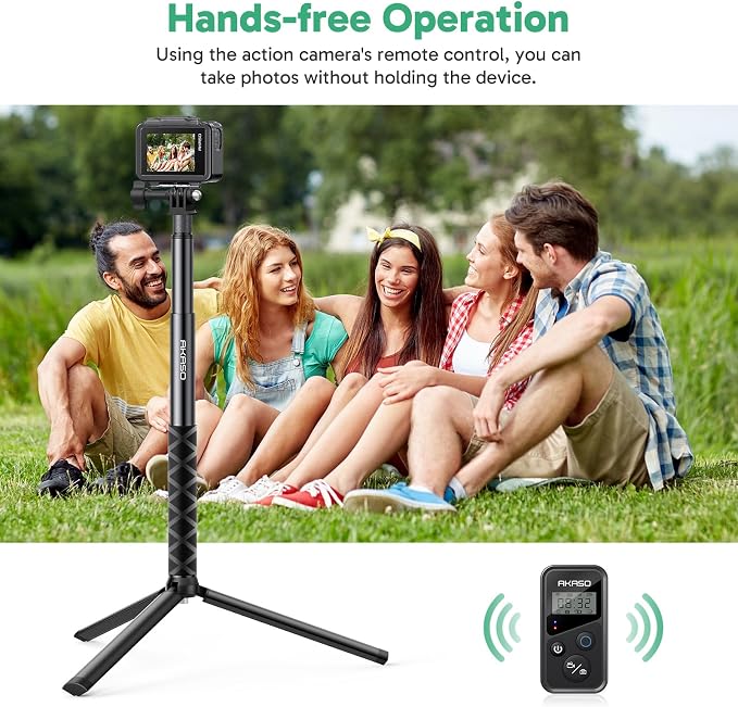 AKASO 49.2"/120cm Selfie Stick Tripod Extendable Action Camera Mount | Compatible with AKASO EK7000/Brave 4/EK7000 Pro/Brave 7 LE/Brave 7/GoPro Hero 13/12/11/10/ 9/Max/DJI Osmo Action 5/4/3 - Image 5
