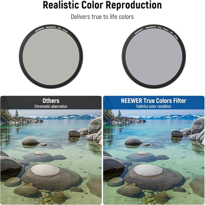 NEEWER 67mm Magnetic CPL Filter Set, Circular Polarizing Multicoated HD with Magnetic Filter Backplate Adapter, Compatible with iPhone 16 Pro/16 Pro Max Phone Cage Video Rig (PA073/PA074) - Image 5