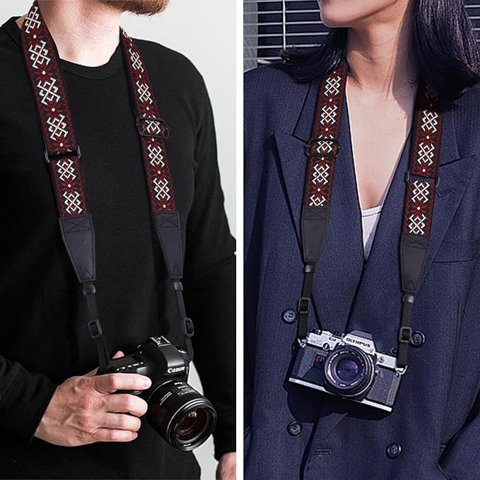 Padwa Lifestyle Adjustable Camera Strap - 1.5" Top Layer Cowhide Head Camera Straps for Photographers, Cotton Adjustable Neck Shoulder & Crossbody Strap Quick Release for All Cameras and Binoculars - Image 5