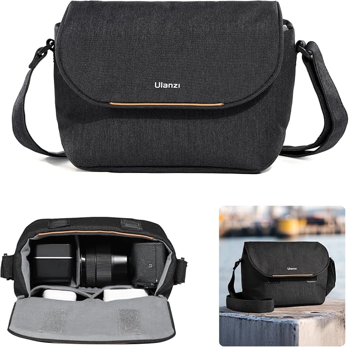 ULANZI 4L Camera Bag, SLR/DSLR Camera Case Professional Crossbody Small Bag | Photography Fashion, Shoulder Bag for Women and Men Compatible for Sony Canon Nikon Mirrorless Camera Lightweight Black by ulanzi