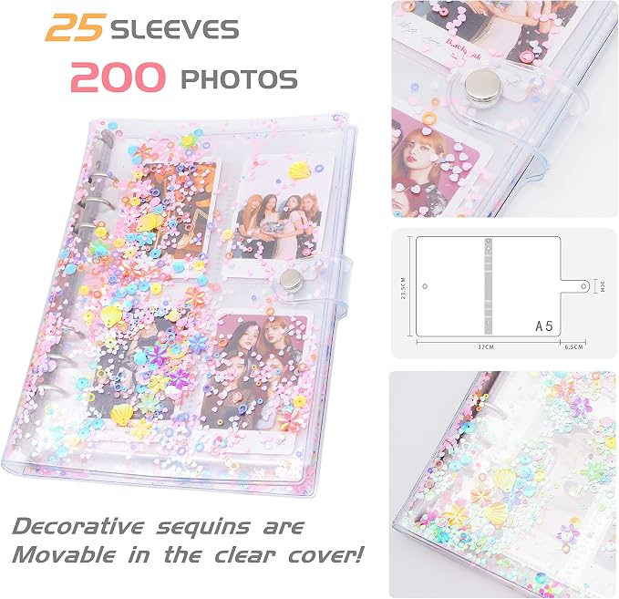 Polaroid Photo Album,Instax Mini Photo Album,200 Pockets Album Book | Photocard Album for Fujifilm Instax Mini 11 90 70 50S 26 25 9 8+ 7S/Polaroid Snap Kpop Photocard Holder Book (Color-2) - Image 4