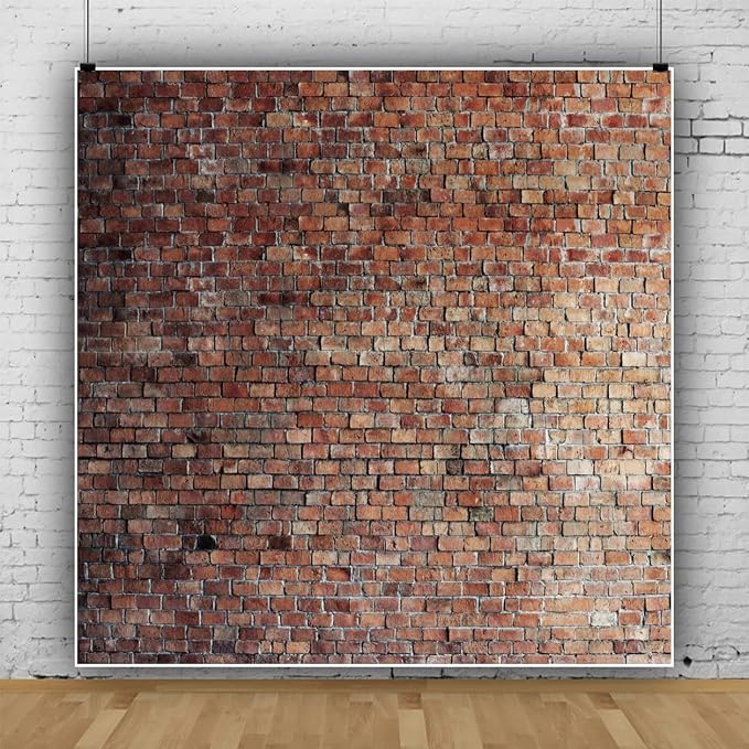 Brick Wall Backdrop 8x8ft Red Brick Vintage Background for Photography, Newborn Baby Girls Adults Portrait Birthday Wedding Baby Shower Studio Props - Image 2