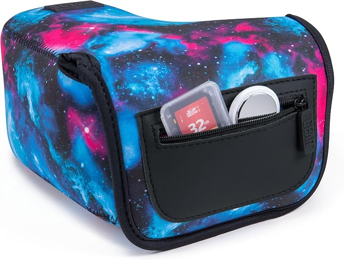 USA Gear Camera Sleeve (Large) for Mid-Size SLRs Compatible with Sony A7 V, Canon EOS R6 Mark II, Nikon Z 6III & more - Padded Neoprene DSLR Case with Zipper Accessory Pocket & Belt Loop (Galaxy) - Image 4