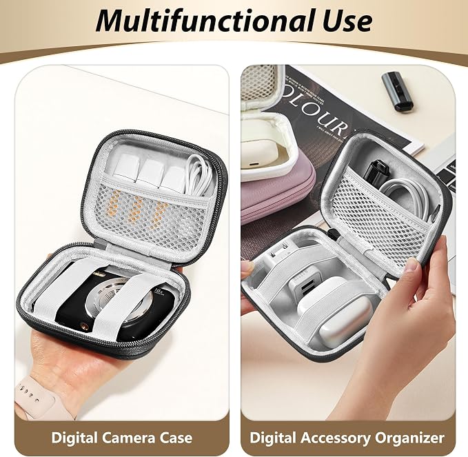 Digital Camera Case for KODAK PIXPRO FZ55/FZ45,Case Only, Matte Black | Fits CAMKORY DC403 and Canon PowerShot ELPH 360 HS Compact Digital Cameras, Small Hard Shell Camera Pouch with Mesh Pocket - Image 7