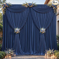 24ftx10ft Wrinkle Free Navy Blue Backdrop Curtain - 10 Feet Photography Backdrop Drapes, Silky Polyester Back Drop Cloth for Wedding Baby Shower Balloon Arch Background by Unknown