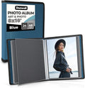 Dunwell 8x10 Photo Album & Art Portfolio Book, 24 Clear Sleeves, Blue | Displays 48 Pages, 24 Clear Sleeves, Black Mounting Paper, Organizer for 8x10 Photos by Dunwell