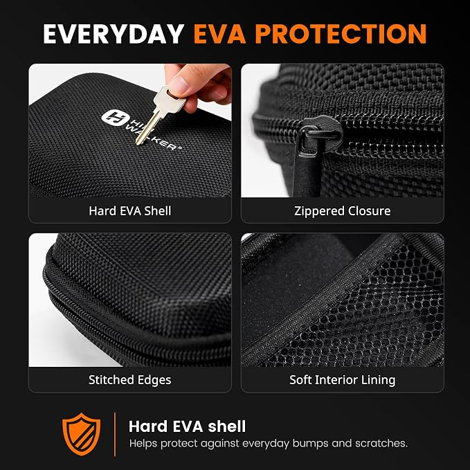 MP3 Player Case Compatible with HIFI WALKER H2 and H2 Touch, Hard EVA Portable Carrying Case for MP3 Player, Earphones, USB Cable and Memory Cards, Travel Storage Bag, Case Only - Image 5