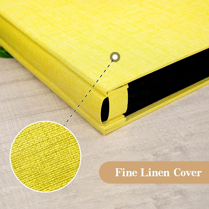 potricher Photo Album 4x6 Pictures, 1000 Pockets, Linen Cover, Yellow | Linen Cover, Front Window, Large Capacity 4x6 Picture Albums, Photo Book for Family, Wedding, Anniversary, Baby, Keepsake - Image 6