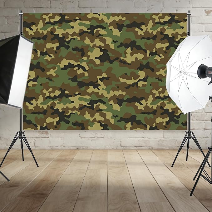 7x5ft Fabric Camouflage Backdrop Army Soldier Military Camo Background | Camo Background for Soldier Theme Party Decorations Kids Adults Birthday Shooting Photo Studio Props - Image 6
