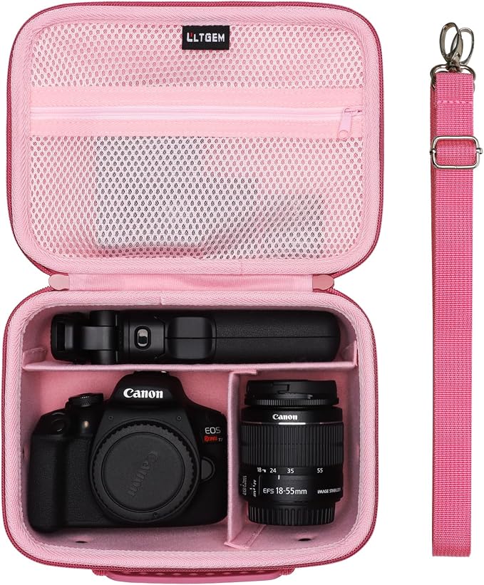 Small Camera Case Bag for Canon EOS Rebel T7/R50//R100 DSLR Camera Rosein | Hard Carrying Travel Case for Canon EOS Rebel T7/R50//R100/R6 Mark II/R8/R6 Mark III/R50 V/T6/R10/R5 Mark II DSLR SLR Camera by LTGEM