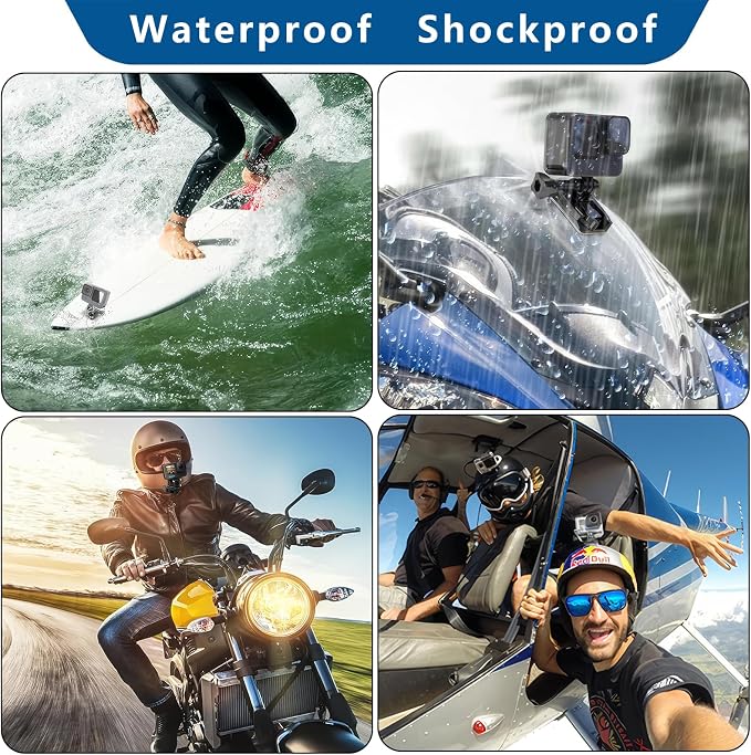 Helmet Mount for GoPro Go Pro, Curved Flat Adhesive Sticky Mounts, Quick Release Buckle, Tripod Adapter, Hero 13 12 11 10 9 8 7 6 5 4 3 2 1 Max Insta 360 DJI Osmo Action Camera Accessories Kit - Image 9