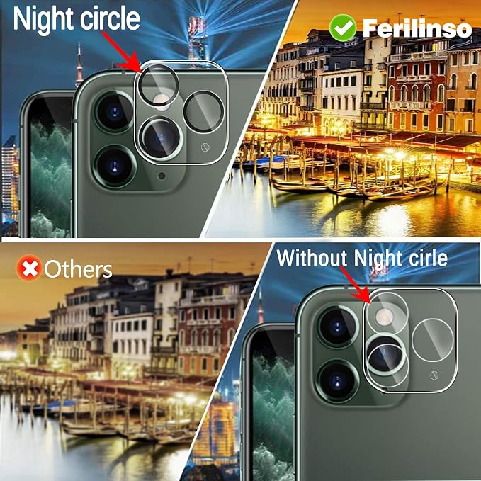 Ferilinso 3 Pack Screen Protector for iPhone 11 Pro Max, Tempered Glass | 9H+ Hardness, Military-Grade Shatterproof, HD Clear, Case Friendly, Easy Installation Bubble Free, with Camera Lens Protector - Image 3