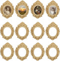 BESTOYARD 12Pcs Mini Picture Frames, Vintage Gold Resin Frames for Crafts | Baroque Oval Miniature Photo Frame Set, 2.75 x 2.04 Inch Tiny Decor for Phone Cases, Jewelry Making and Tabletop Displays by BESTOYARDSHOME