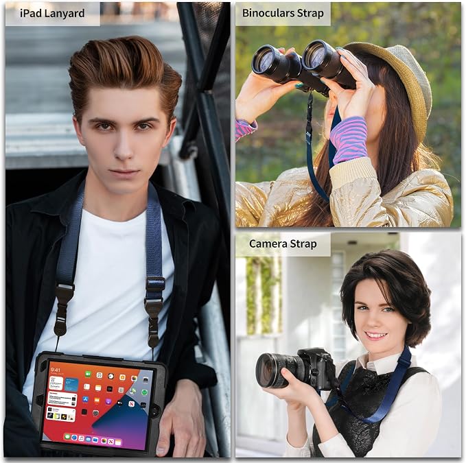 FIEIL 5 Pack Nylon iPad Strap, Adjustable Camera Neck Strap, Comfortable Shoulder Strap for iPad, Cellphone Tablet, Camera, Laptop, Binocular, Luggage Bag(Royal Blue Universal Neck Lanyard) - Image 3