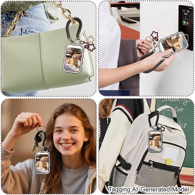 2 Pack Cute Photocard Holder Keychain,Kpop Photo Card Holder | Creative Photo Protector Keychain Accessories for Bus Card, Daily Display & Travel Decorations Gifts - Image 7