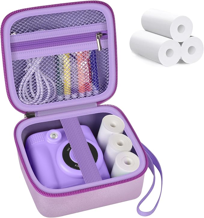 PAIYULE Kids Instant Print Camera Case for ESOXOFFORE for Dylanto | Hard Shell,Mesh Pocket,Wrist Strap,for Gofunly,for GREENKINDER,for DUDUDRAGON,for Zostuic,for Careenoah (Box Only)SkyBlue by paiyule