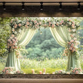 9X6ft Sage Green Floral Wall Backdrop Green Wedding Flower Arch Photography Background Spring Tea Party Backdrop Floral Girls Birthday Weeding Valentine's Day Mother's Day Event Banner Photo Props by JAWO