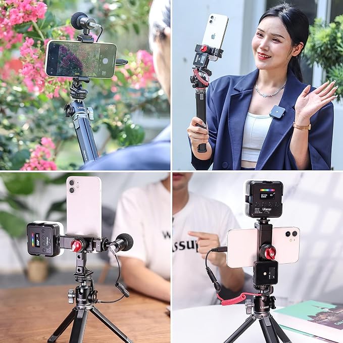 Metal Phone Tripod Mount 3 Cold Shoes & Arca Port, 360° Smartphone Tripod | Adapter for iPhone 17 16 15 Cell Phone Stand Holder for Desktop Video Live Streaming Vlogging Rig - Image 6