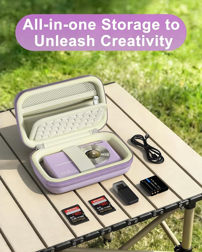 ProCase Digital Camera Case for KODAK Pixpro, Compact Travel Bag -Violet | Vlogging Camera for CAMKORY/Lecran/Lecnippy/Froitx/aycy/FJFJOPK/KODAK PIXPRO FZ55/FZ45 4K, Mesh Pocket for Batteries, SD Card - Image 5