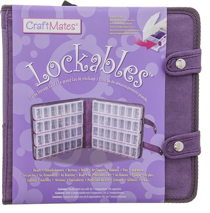 Craft Mates Double-Sided Case, 8 Organizers, Locking Compartments, Clear | Clear Plastic Storage for Buttons, Pins, Jewelry, Diamond Art & Craft Supplies, Large Portable Organizer for Crafters - Image 4
