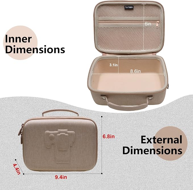 Small Camera Case Bag for Canon EOS Rebel T7/R50//R100 DSLR Camera Beige | Hard Carrying Travel Case for Canon EOS Rebel T7/R50//R100/R6 Mark II/R8/R6 Mark III/R50 V/T6/R10/R5 Mark II DSLR SLR Camera - Image 2