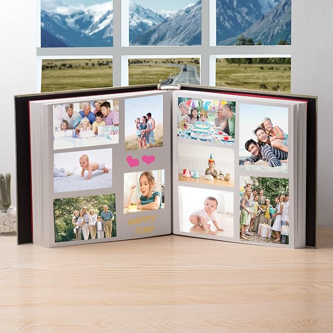 Super Large Photo Album Self Adhesive Scrapbook Album for 4×6 5×7 8×10 10×12 or Bigger Pictures DIY Magnetic Linen Cover Album 80Sheets/160Pages DIY Photo Album(Grass Green) - Image 3