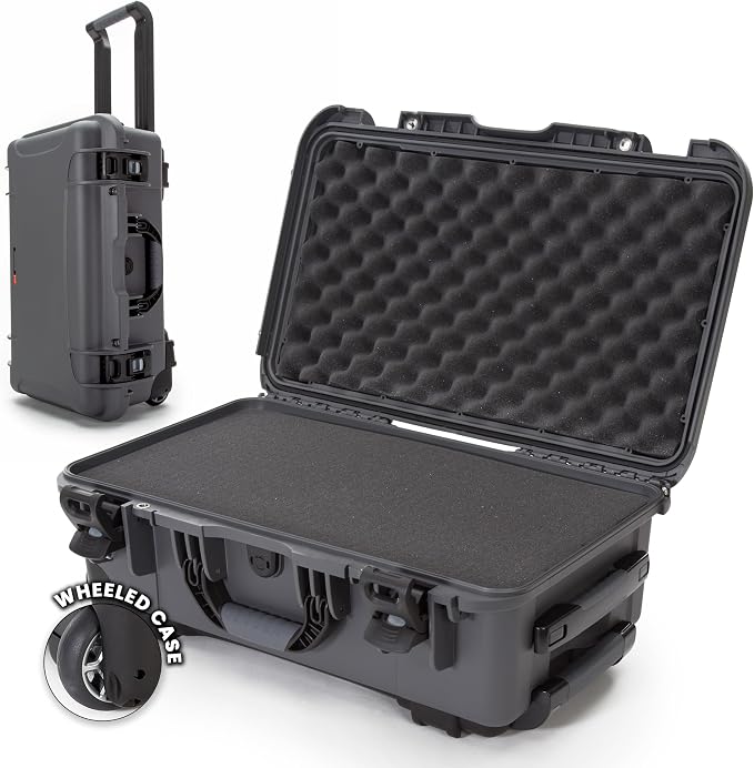 NANUK 935 Hard Case with Cubed Foam for Camera & Lenses – Waterproof Protective Equipment Case with Wheels, 22” x 14” x 9”–Dustproof and Impact Resistant, Carry-On Approved for Most Airlines–Graphite by NANUK