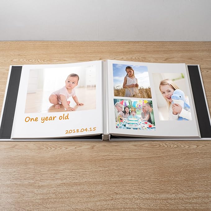Large Photo Album Self Adhesive Scrapbook Album for 4×6 8×10 Pictures DIY Magnetic Linen Cover Album 60 Pages for Family Wedding Gifts with Metal Pen and Plastic Board - Image 2