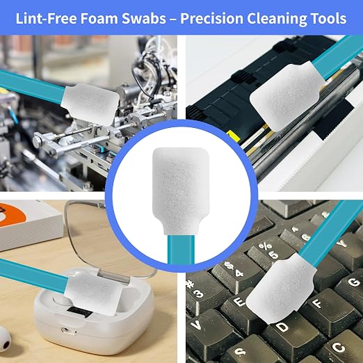 50 Pcs Large Solvent Resistant Professional Lint Free Swabs, 7.08" Long Handle Foam Swabs for Electronics, Camera Sensors, Printers, Optical Lenses - Image 3