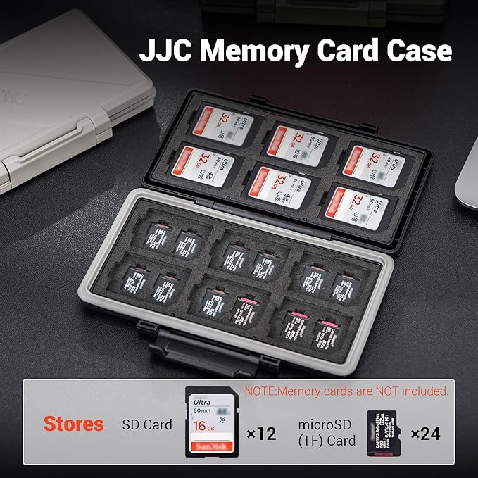 Olive Green 36 Slots Memory Card Case Water-Resistant Anti-Shock Memory Card Wallet for 24 Micro SD SDXC SDHC TF Cards and 12 SD SDXC SDHC Cards - Image 3
