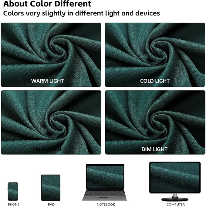 20x10ft Wrinkle Free Hunter Green Backdrop Curtain for Parties Soft Fabric Drapes Wedding Dark Green Curtain Backdrop for Birthday Party Decorations Background for Photography 5x10ft,4 Panels - Image 7