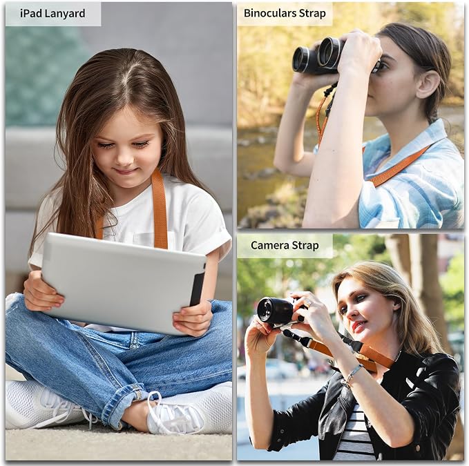 FIEIL Adjustable Shoulder Strap, Nylon Camera Strap, Comfortable Neck Strap for iPad, Cellphone Tablet, Camera, Laptop, Binocular, Luggage Bag (Brown Universal Lanyard) - Image 2