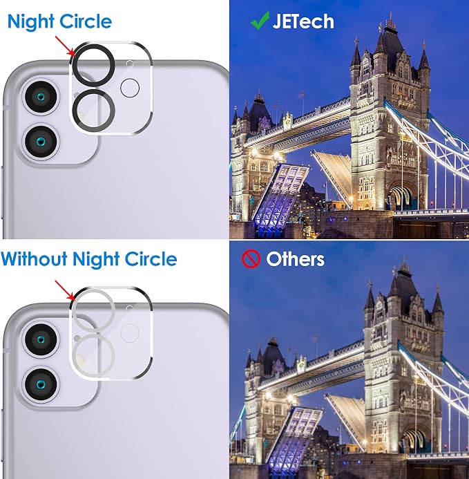 JETech Screen Protector for iPhone 11, with Camera Lens Protector, 2+2 Pack | HD Clear Tempered Glass, Face ID Compatible, Anti-Scratch Protection - Image 4