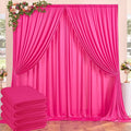 20ftx10ft Wrinkle Free Fuchsia Backdrop Curtains for Parties, Thick Polyester Hot Pink Photo Backdrop Drapes 4 Panels 5x10ft for Weddings Birthday Photography Background Curtains by ENJOYYOURPARTY