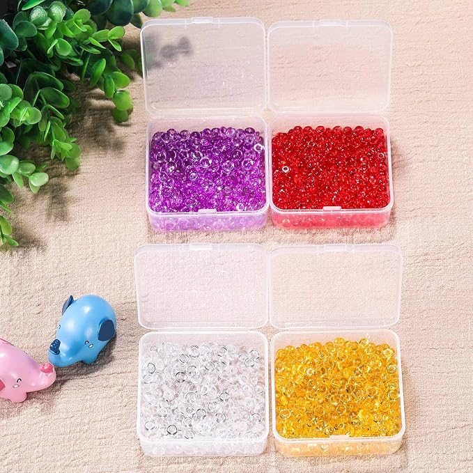 SATINIOR 12 Pack Clear Plastic Beads Storage Containers Box with Hinged Lid for Beads and More (2.9 x 2.9 x 1 Inch) - Image 2