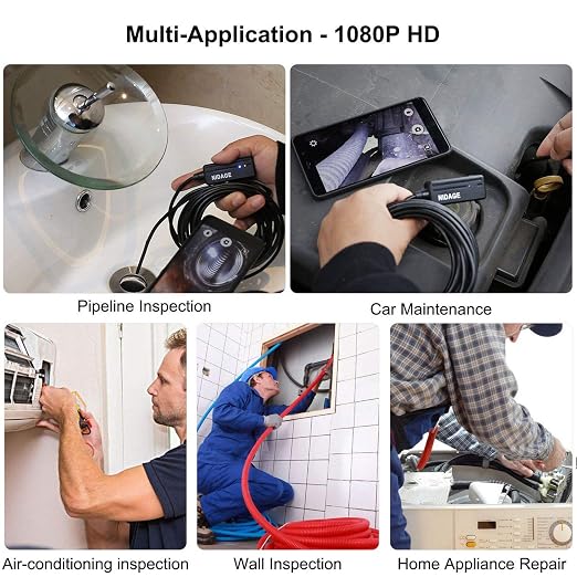 5.5mm Endoscope,1080P HD Borescope Inspection Camera with Light | Snake Camera for iPhone & Android, 5FT Flexible Cable, IP67 Waterproof, for Automotive HVAC Mechanic, Tools for Men - Image 6