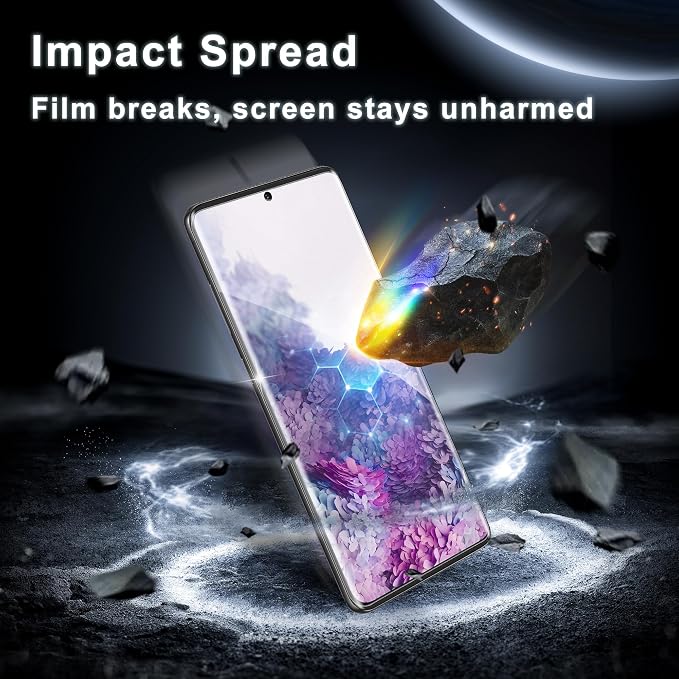 3 Pack for Samsung Galaxy S20 Screen Protector | Ultrasonic Fingerprint Unlocking, 9H Hardness Tempered Glass, 3D Curved Full Coverage, Anti-Scratch, Case Friendly, HD Clear - Image 3