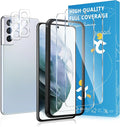 WILLONE 2+2 Pack for Samsung Galaxy S21 Plus Screen Protector | Camera Lens Protector, Case Friendly Tempered Glass Film, Fingerprint Unlock, HD Clear, Phone Case Fit by Invoibler