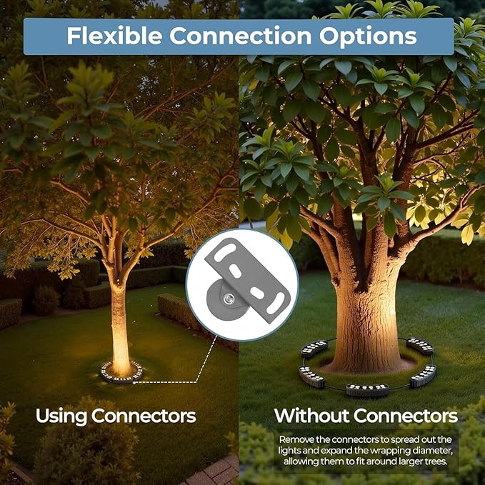 Outdoor Ring Tree Lights, 72W LED Landscape Uplighting for Trees, 3000K Warm White, Low Voltage IP65 Waterproof, 15.35" Inner Diameter, DC24V Driver Included, 10080 Lumens, Set of 6 - Image 4