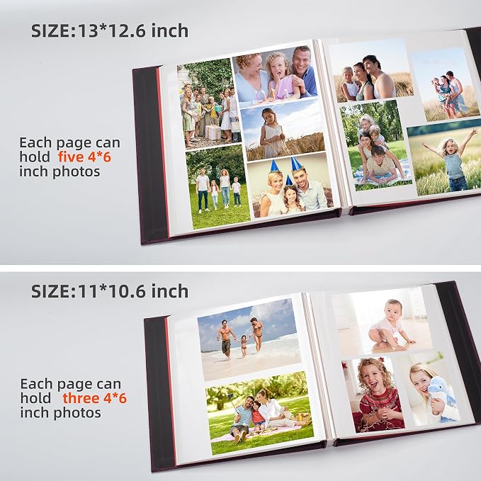 HoneyTolly Large Photo Album Self Adhesive, DIY Scrapbook Album for 4x6 8x10 10x12 Pictures, 60 Pages Linen Cover Memory Book, Ideal Gift for Family Wedding Baby Christmas Anniversary(Purple) - Image 6