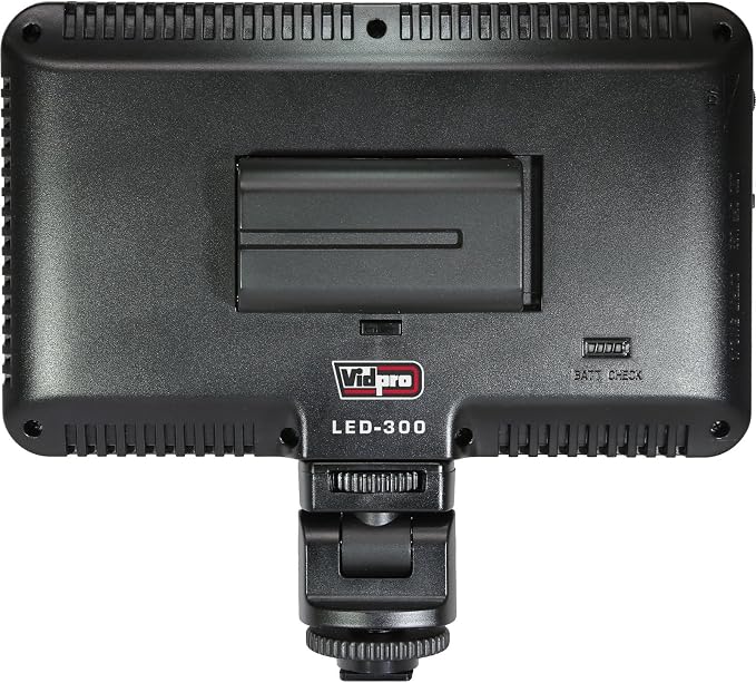 Vidpro LED-300 Photo and Video Light Kit - On Camera Panel LED Light - Adjustable and Dimmable Light Fits Cameras Video Camcorders and DLSR w/Hot Shoe Includes Rechargeable Battery Diffuser and More - Image 3