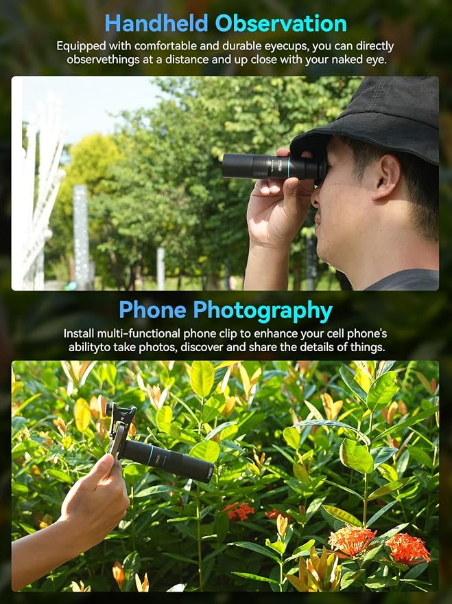 MIAO LAB 10X Telephoto Lens & 200mm Macro Lens, 2-in-1 Aluminum Phone Camera Lens Kit with Universal Clip. Phone Lens Attachment Fit for iPhone 16/15/14/13, Samsung, Android Phone and Most Smartphone - Image 5