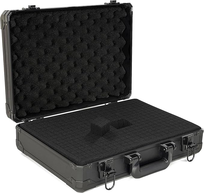17 Inch Hard Carrying Storage Case | Ideal for Microphone & Camera Gear Transportation, DJ Mixer Case with Customizable Pre-Diced Foam, 17 X 12 X 6 Inch, Black - Image 9