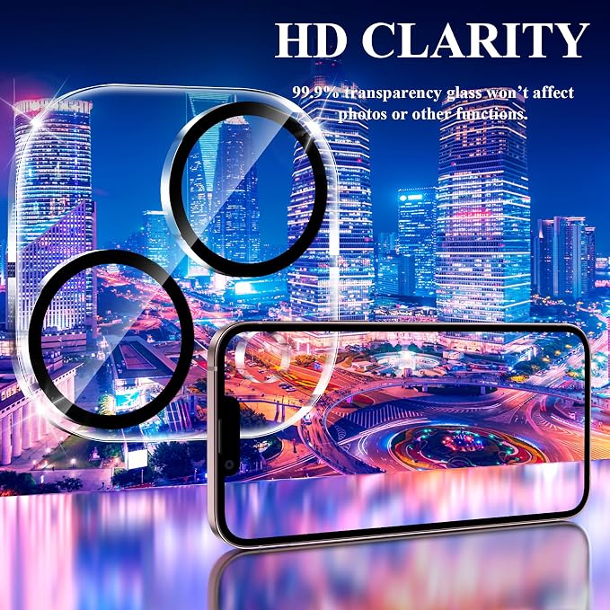 YWXTW [5 Pack Designed for iPhone 15 Camera Lens Protector, for iPhone 15 Plus Camera Lens Protector, Night Shooting Mode, Anti Scratch HD Clear 9H Hardness Tempered Glass - Image 5